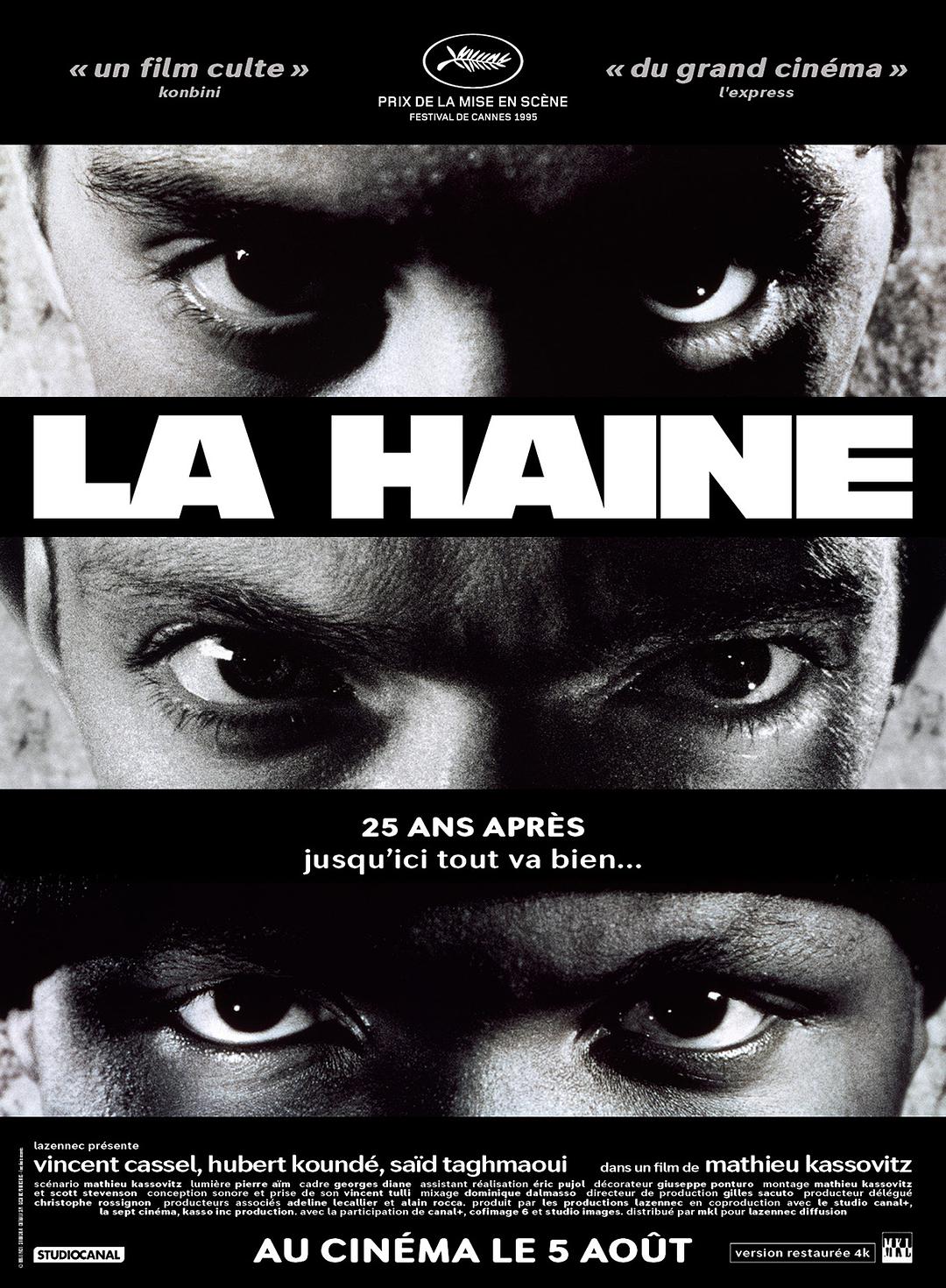 Tuổi Trẻ Giận Dữ Tải xuống đĩa Blu-ray gốc + phiên bản MKV HD / Hận thù / Hận / The Hate 1995 La Haine 44.1G